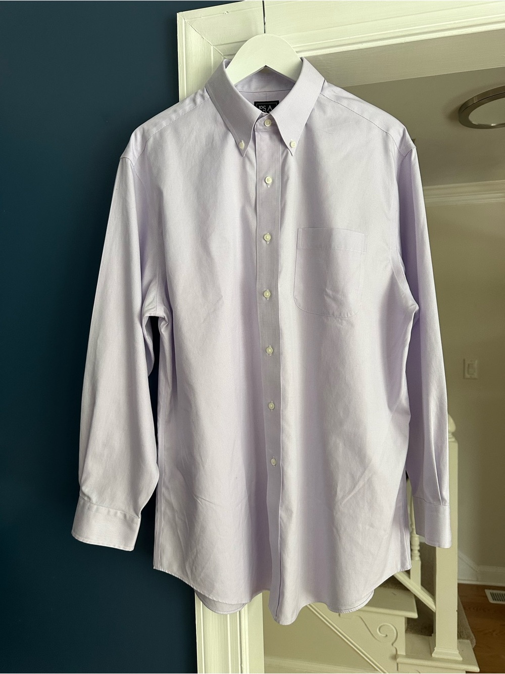 NWT Jos. A. Bank Traveler Tailored Fit Button-Down Dress Shirt Lavender 15.5-33